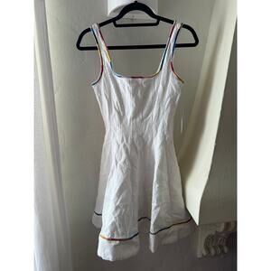 STAUD Mini Wells Embroidered Dress White 2